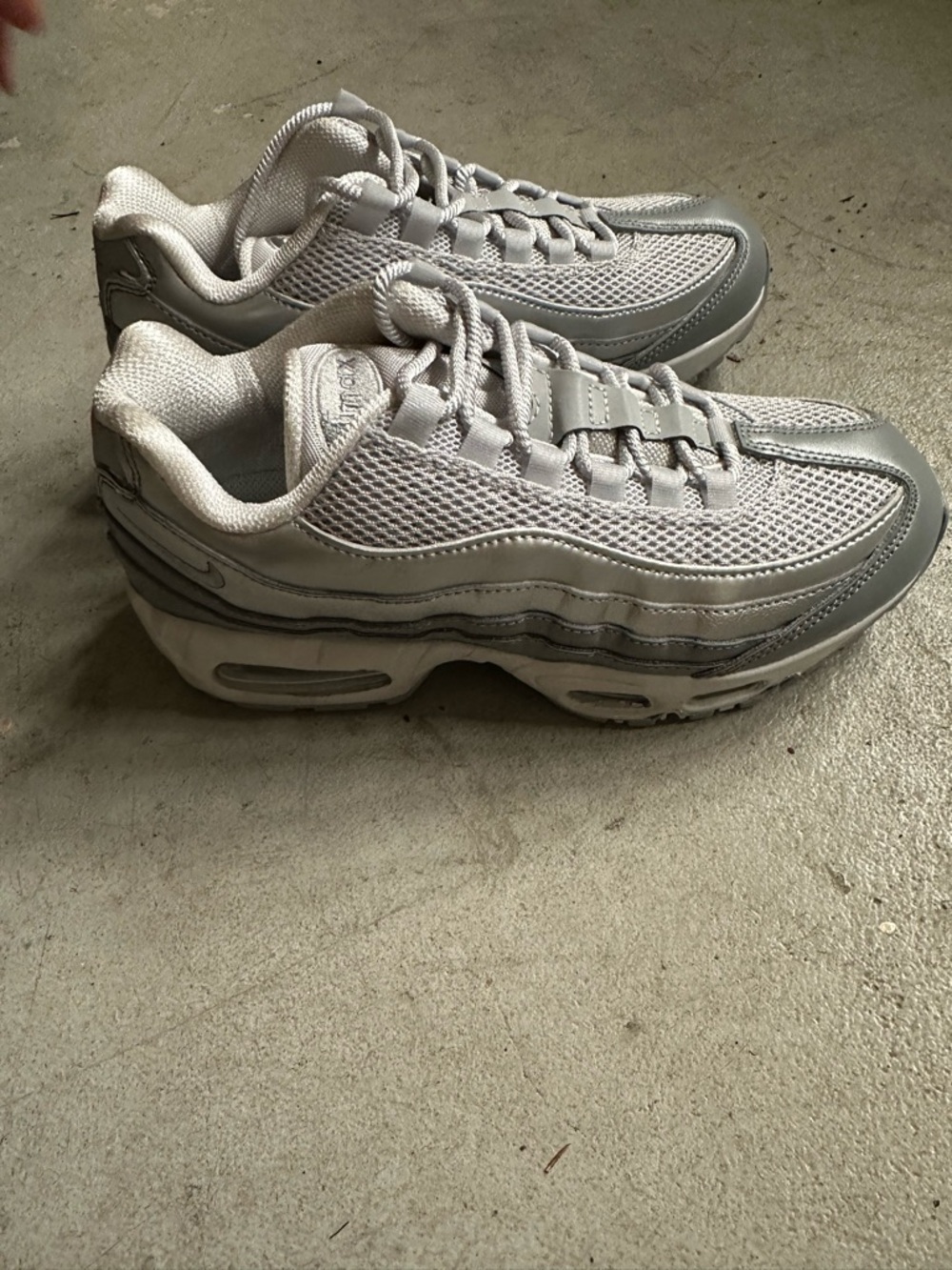 Nike Silver and White Low-Top Sneakers